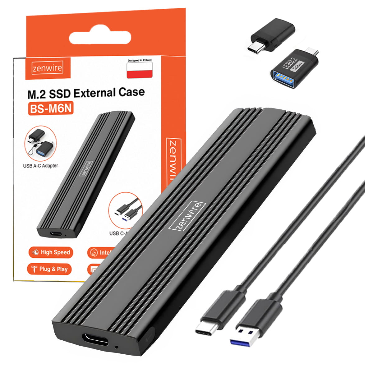 Carcasă SSD Adaptor m.2 NVME PCIe USB-C Cititor de discuri Rack