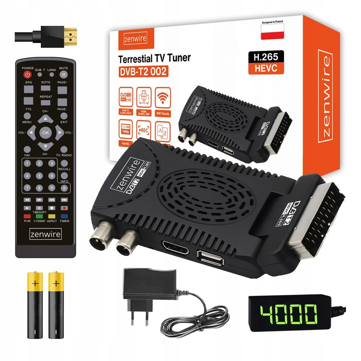 Tuner Decodor Satelit DVB-T2 HEVC H.265 WiFi pentru Televiziune