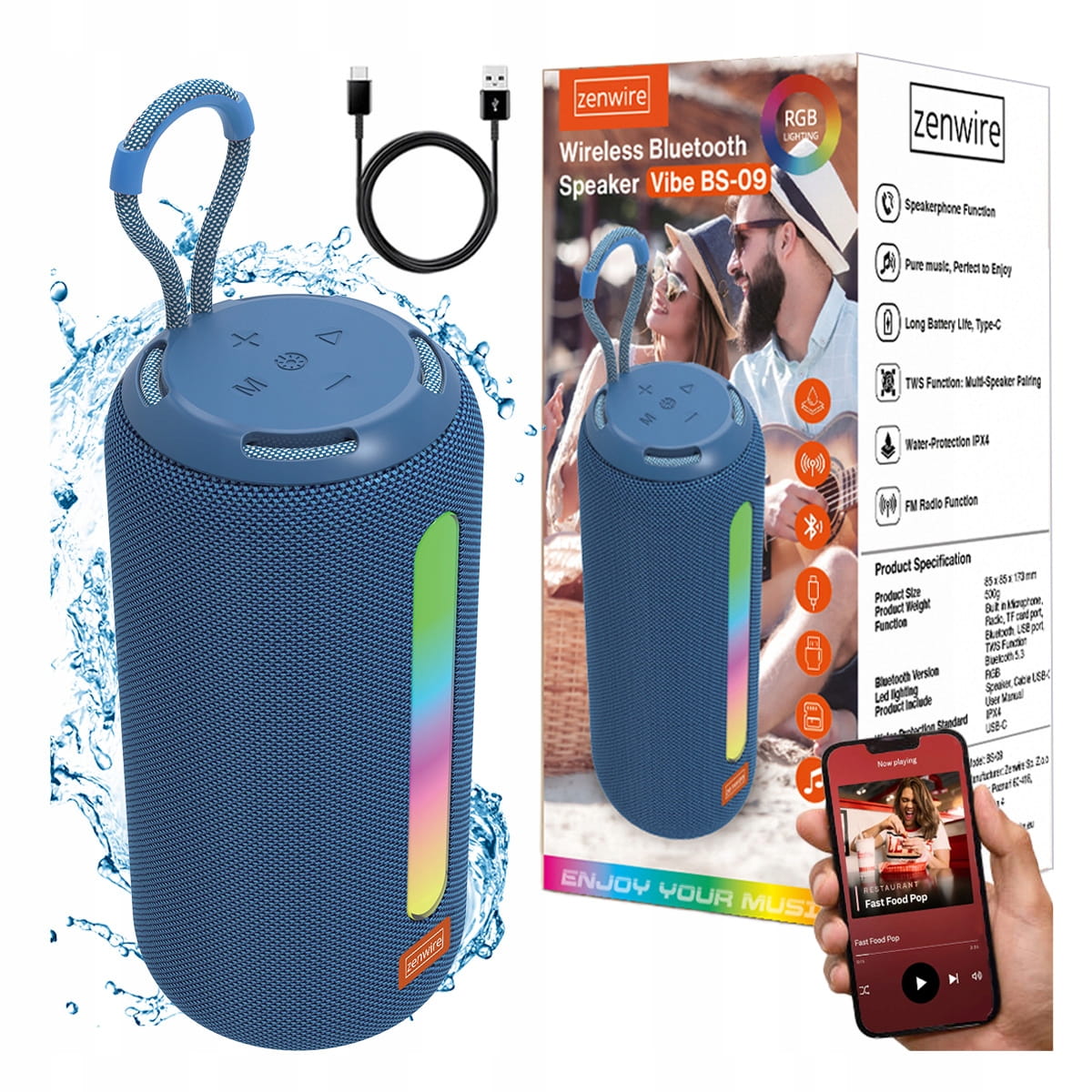 Boxă Bluetooth Portabilă Wireless Radio FM Turn Boombox MP3 26W